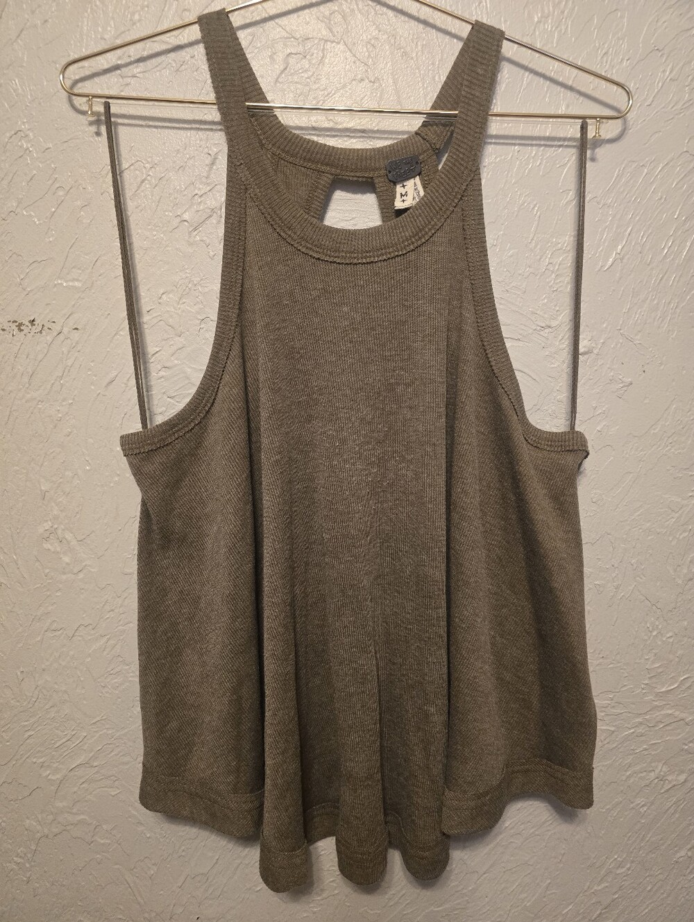 We The Free Ribbed Racerback Tank Top Olive Green Medium